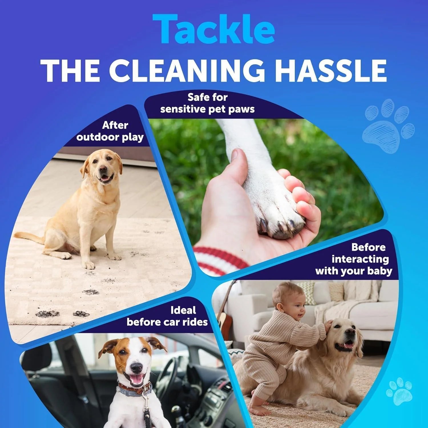 Revolutionary Paw Cleaner for Dogs: Silicone Brush & No Rinse Foaming Cleanser (5 Fl Oz) for Clean, Soft Paws