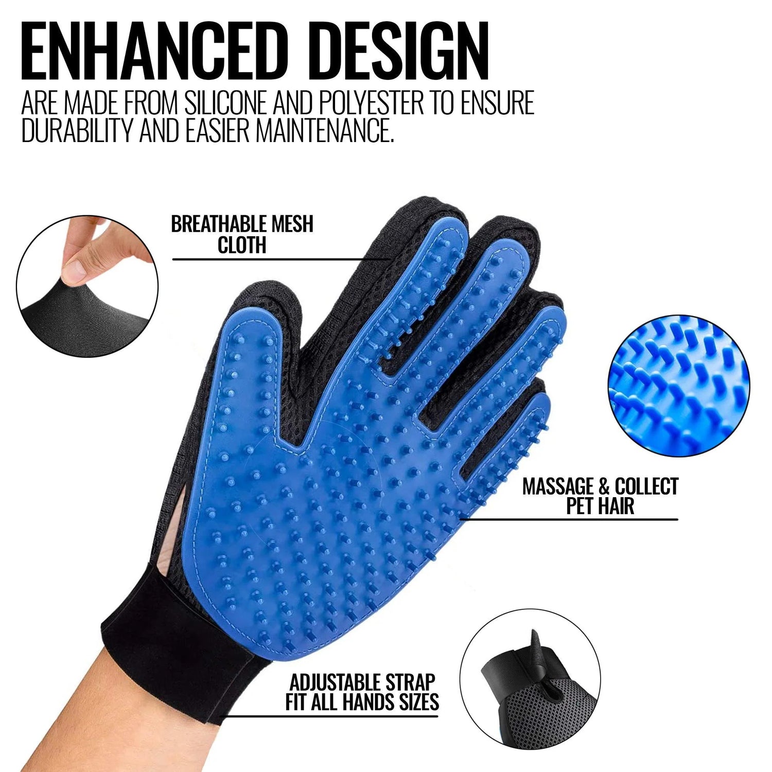 Ultimate Pet Grooming Gloves - Effortlessly Brush, Deshed, and Pamper Your Dogs and Cats!