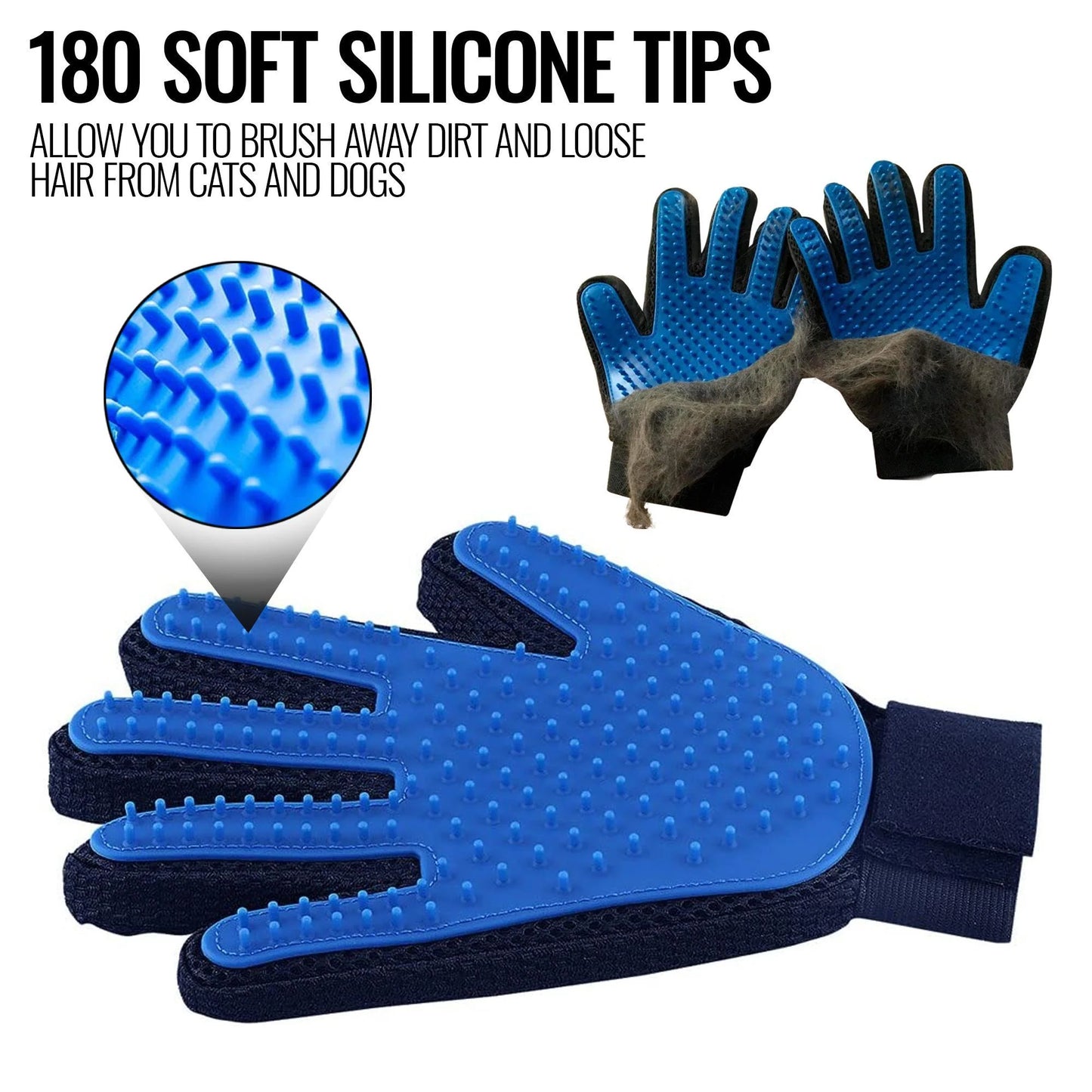 Ultimate Pet Grooming Gloves - Effortlessly Brush, Deshed, and Pamper Your Dogs and Cats!